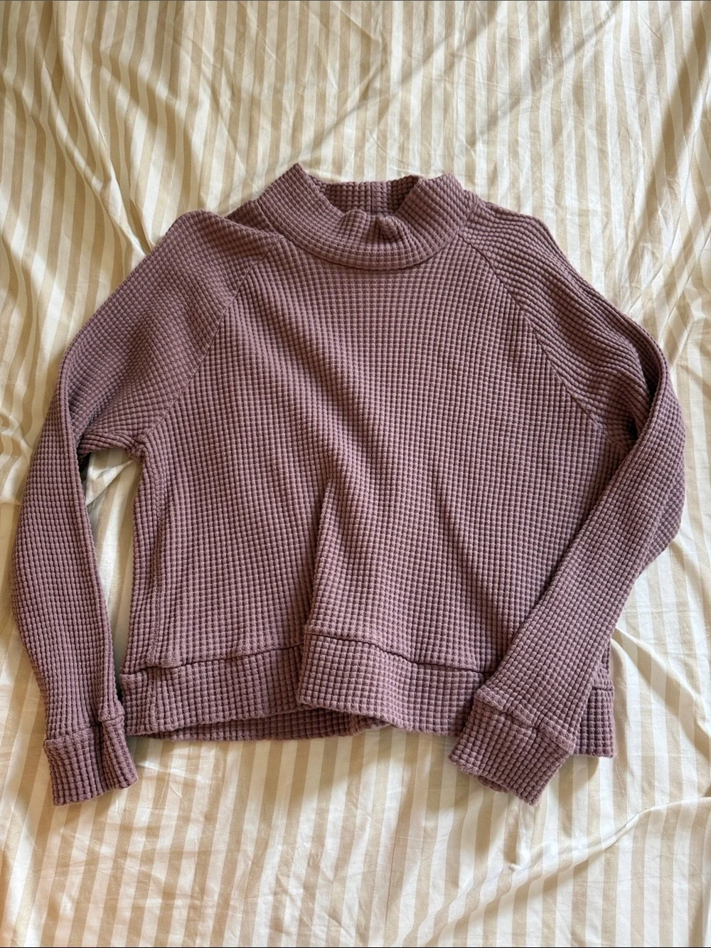 North face Waffle-Knit Mock Neck Sweater - Dusty Mauve